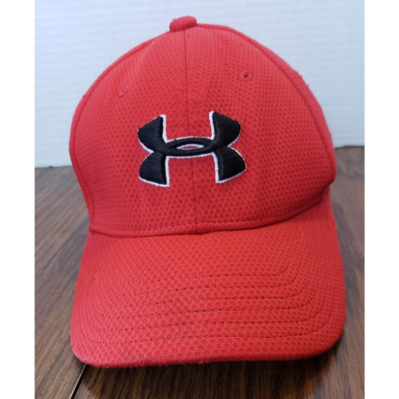 Under Armour Classic Fit Red With Black Logo Youth Small/Medium Hat Cap - Picture 1 of 12